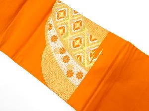 向かい鳥に花唐草・古典柄織り出し　名古屋帯